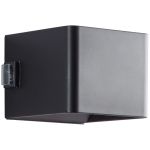 Brilliant Iseo Wandlamp Kunststof Zwart 4W 300lm - 830 Warm Wit | IP44 - Buitenverlichting - Bewegings- en Lichtsensor - USB Oplaadbaar