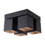 D'Lite Plafondlamp Kubo Aluminium Zwart | IP20 - Geschikt voor 4x GU10
