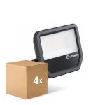 Voordeelpak 4x Ledvance LED Breedstraler Aluminium Zwart 41W 6000lm 100D - 840 Koel Wit | IP66 - Symmetrisch