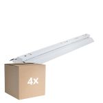 Voordeelpak 4x Noxion Montagebalk Click Reflector V2 LED T8 | Geschikt voor 2x 120cm LED Buis