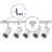 Bright Choice Complete Set 1-Fase Rail L 1 x 1 Meter Wit | incl. 5x Spot + GU10 2700K 3W Dimbaar + 1 x 1 Meter Eindkap, Voedingsconnector en L -Verbindingsstuk