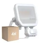 Voordeelpak 4x Ledvance LED Breedstraler Aluminium Wit 17W 2400lm 100D - 840 Koel Wit | IP65 - Bewegings- en Lichtsensor - Symmetrisch